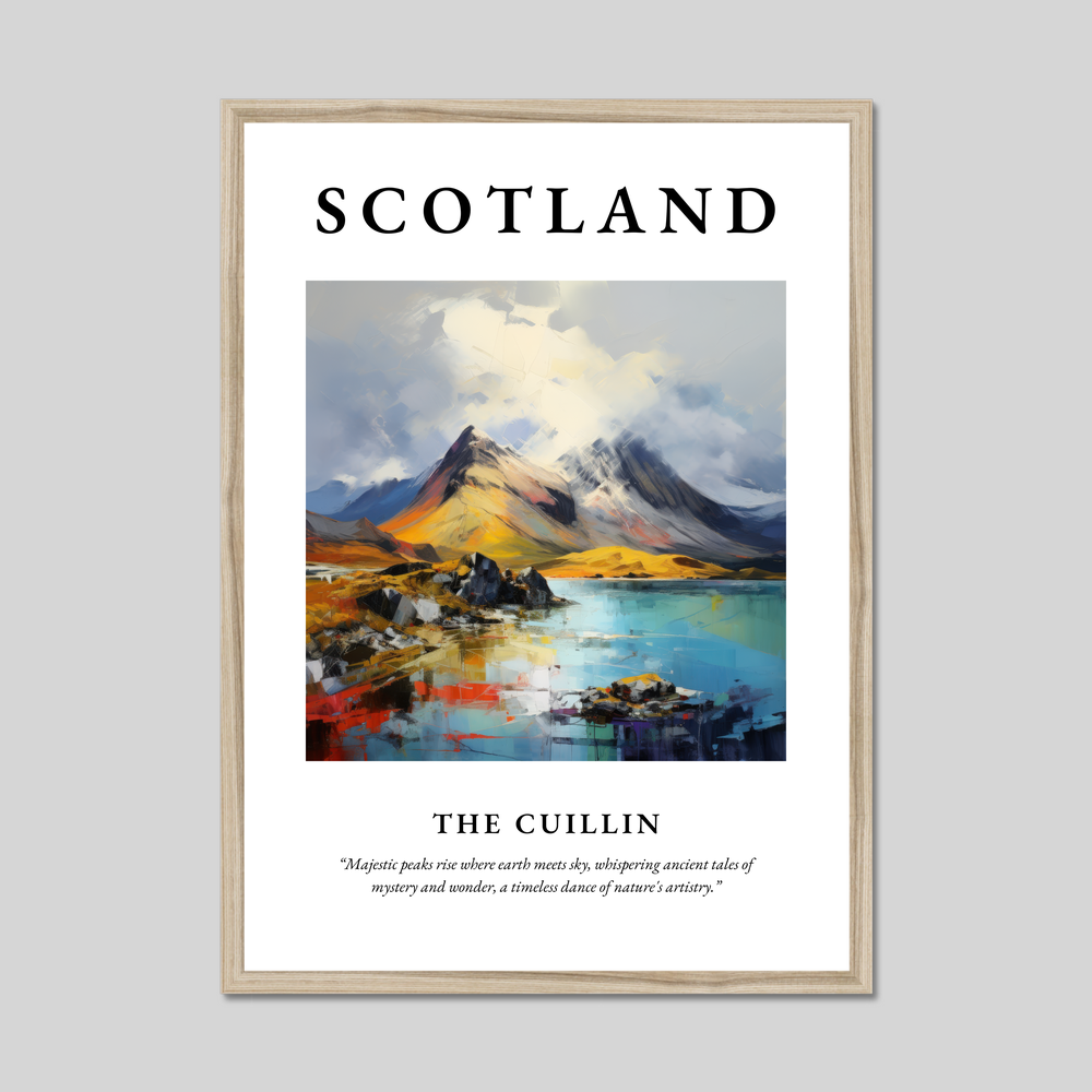 Poster in a natural frame with the word Scotland