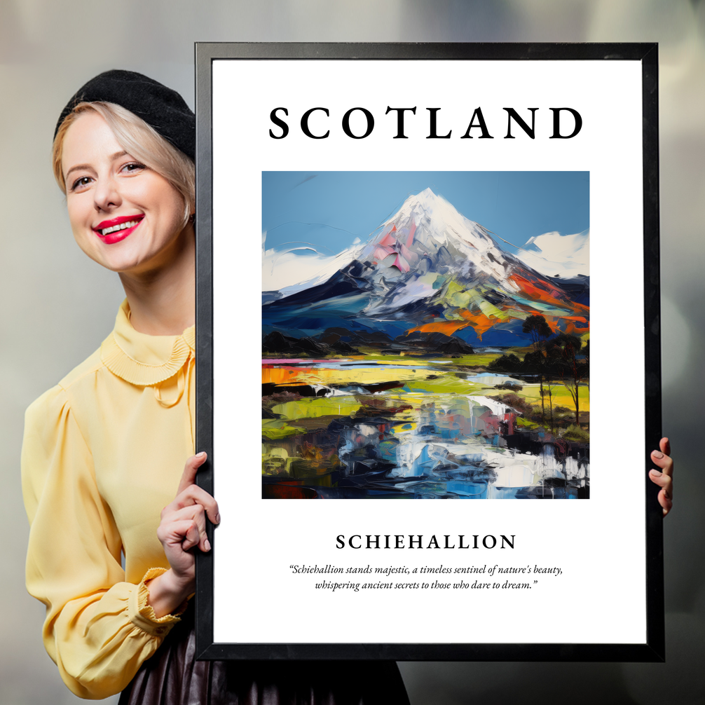 Person holding a poster of Schiehallion