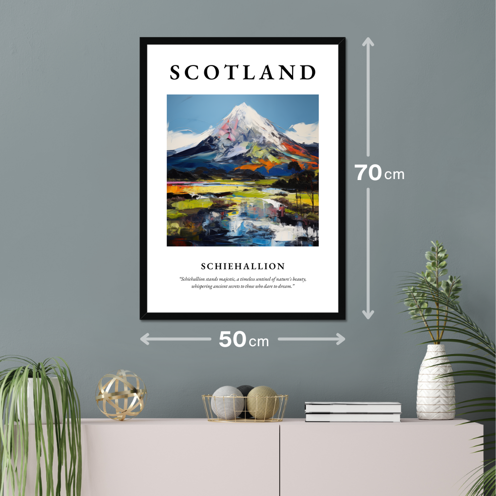 Poster of Schiehallion hanging on a wall