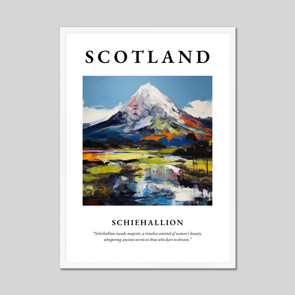 Poster in a white frame with the word Scotland