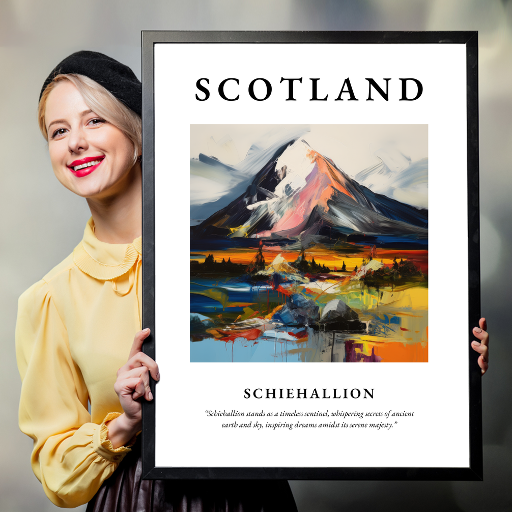 Person holding a poster of Schiehallion