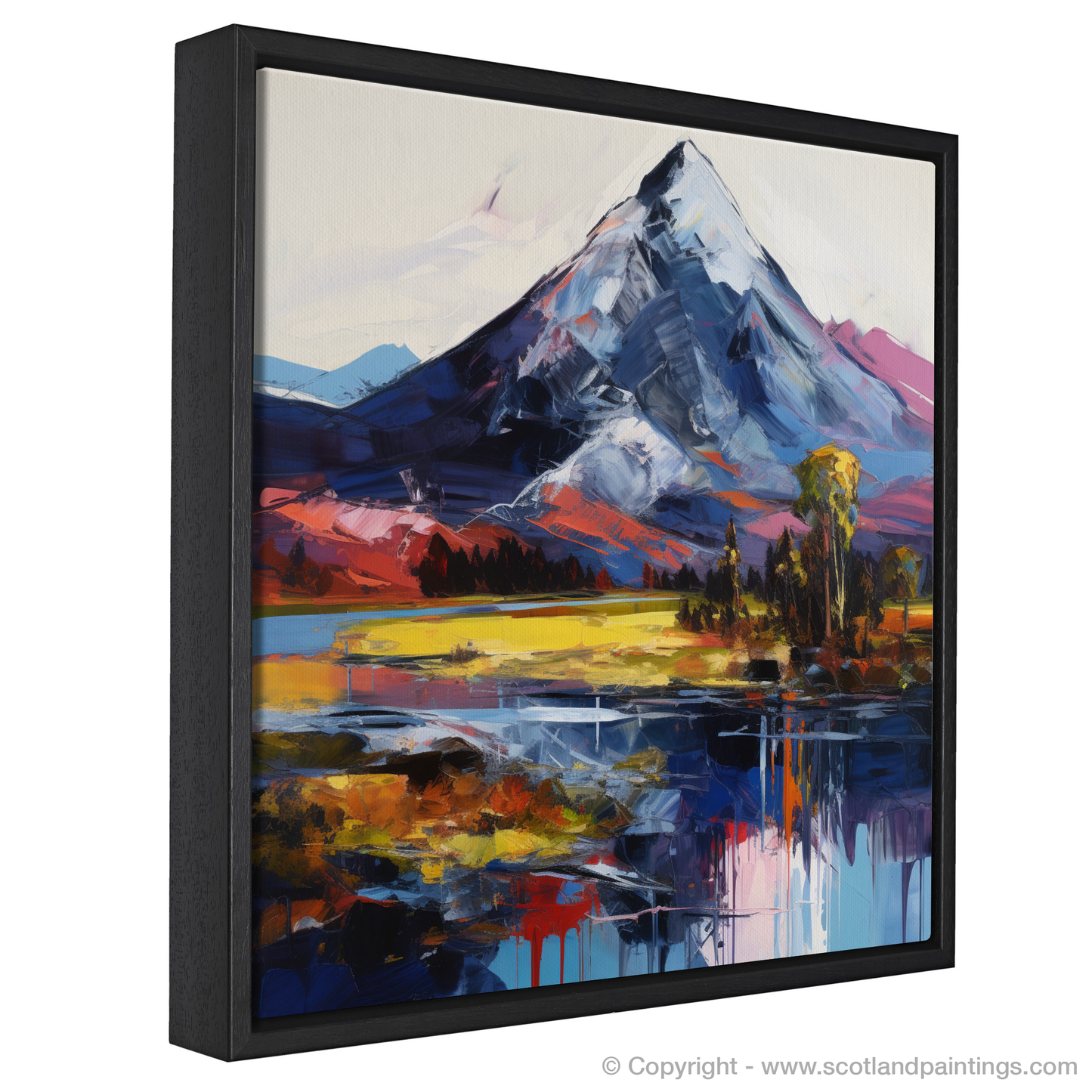 Painting and Art Print of Schiehallion. Majestic Schiehallion: An Expressionist Ode to Scotland's Rugged Beauty.