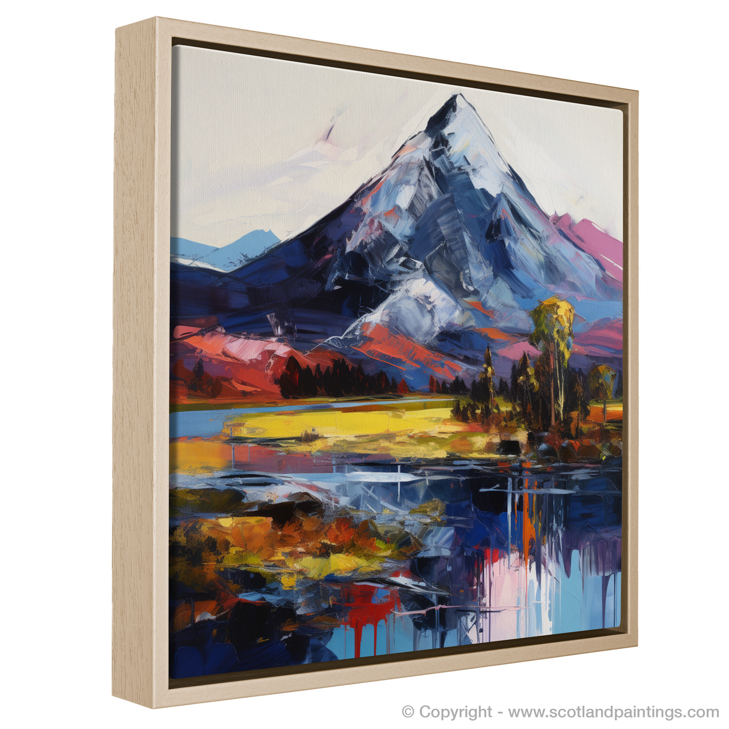 Painting and Art Print of Schiehallion. Majestic Schiehallion: An Expressionist Ode to Scotland's Rugged Beauty.