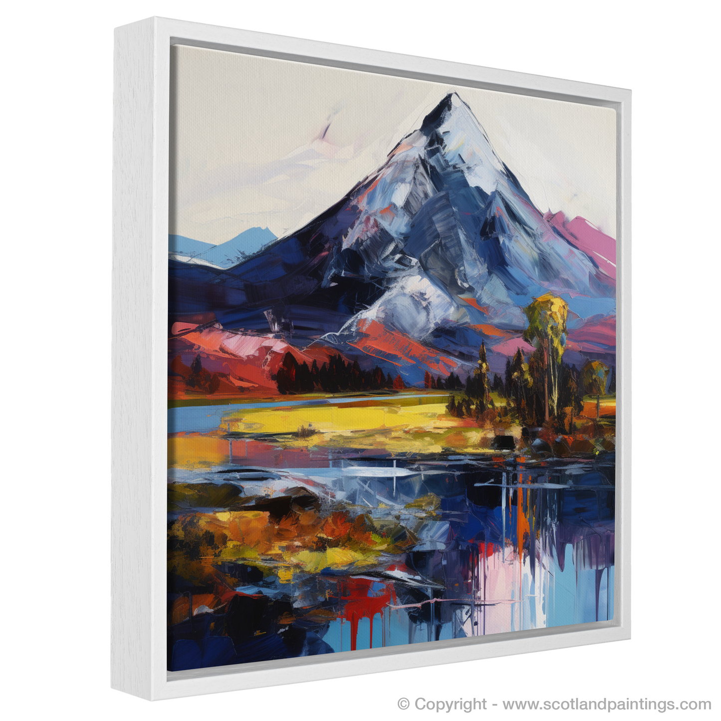 Painting and Art Print of Schiehallion. Majestic Schiehallion: An Expressionist Ode to Scotland's Rugged Beauty.