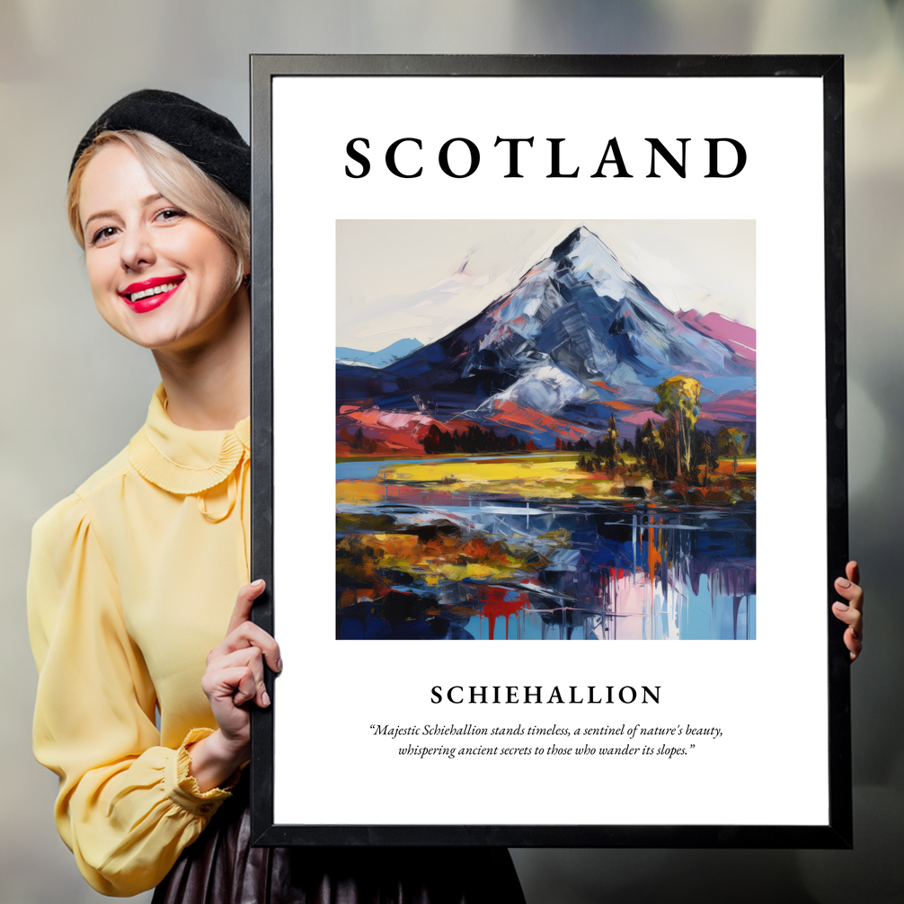 Person holding a poster of Schiehallion