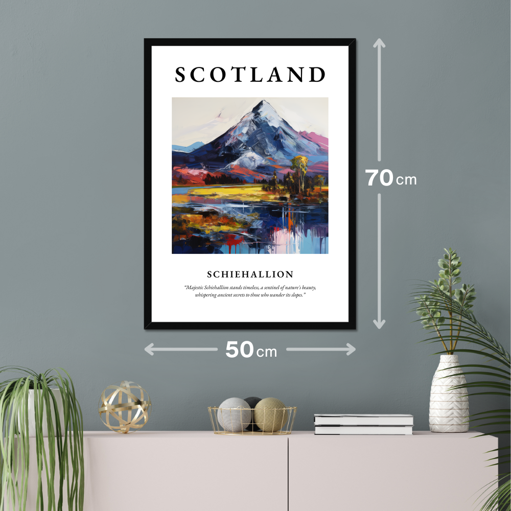 Poster of Schiehallion hanging on a wall