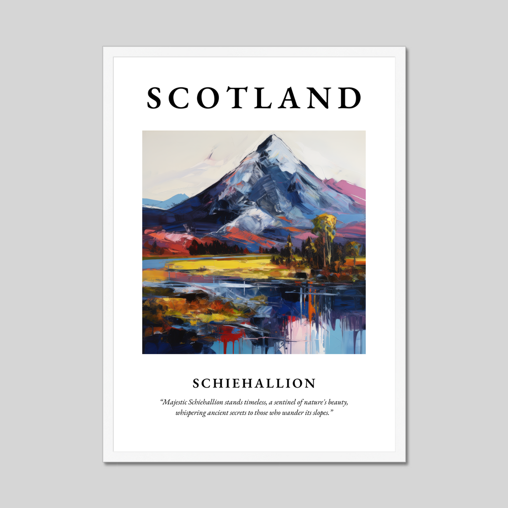 Poster in a white frame with the word Scotland