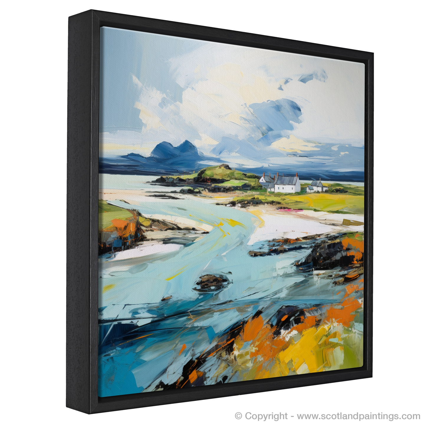 Painting and Art Print of Isle of Tiree, Inner Hebrides entitled "Wild Rhythms of Tiree: An Expressionist Ode to the Scottish Isles".