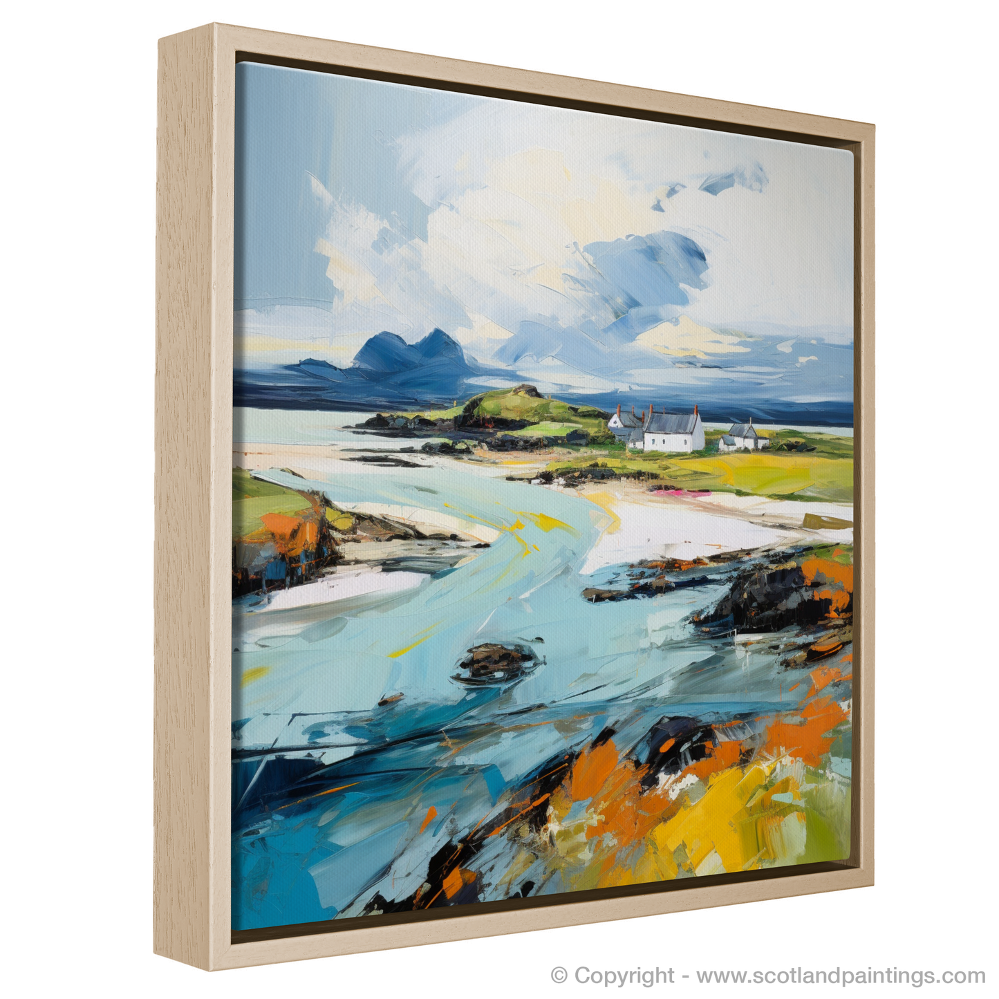 Painting and Art Print of Isle of Tiree, Inner Hebrides entitled "Wild Rhythms of Tiree: An Expressionist Ode to the Scottish Isles".