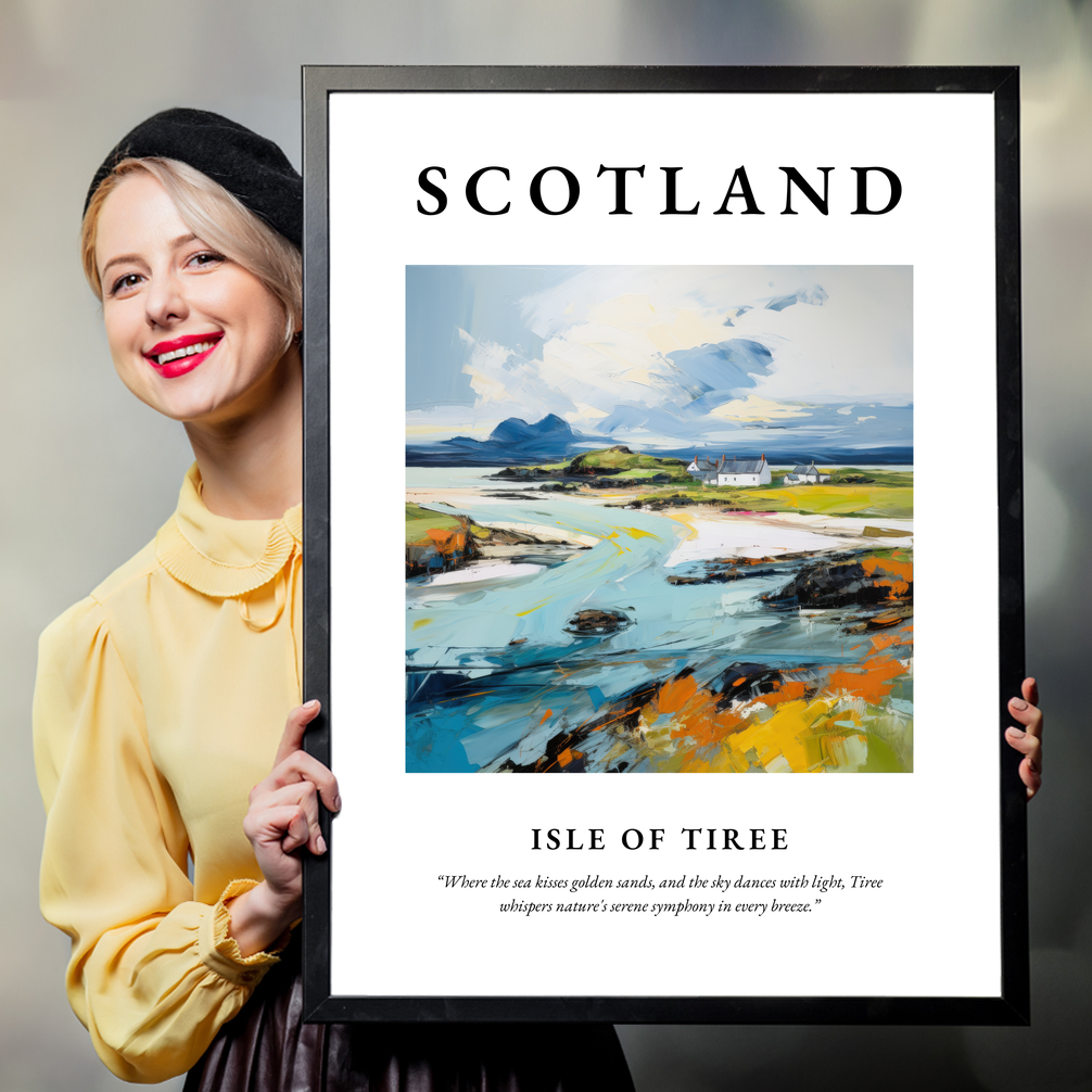 Person holding a poster of Isle of Tiree