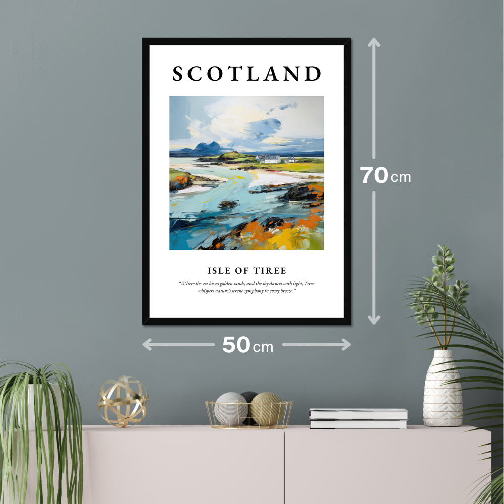 Poster of Isle of Tiree hanging on a wall