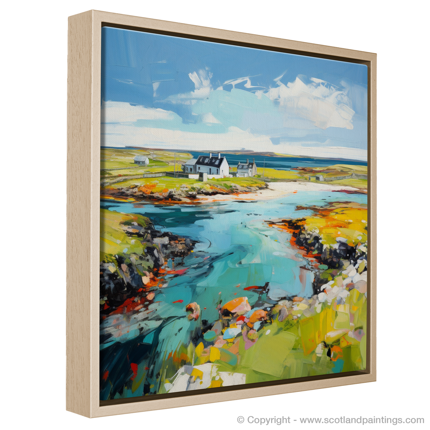 Painting and Art Print of Isle of Tiree, Inner Hebrides entitled "Isle of Tiree: An Expressionist Ode to Coastal Splendour".