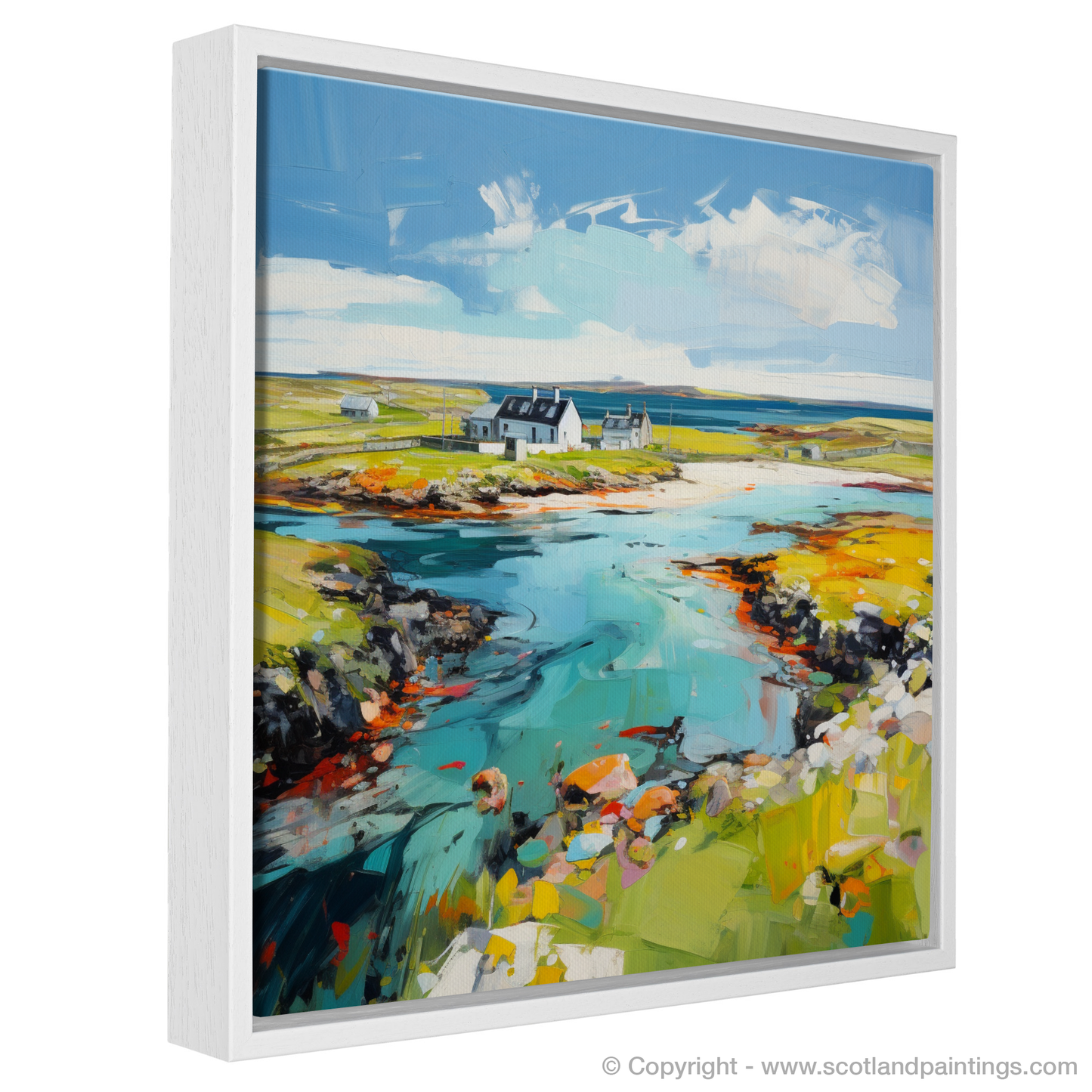 Painting and Art Print of Isle of Tiree, Inner Hebrides entitled "Isle of Tiree: An Expressionist Ode to Coastal Splendour".