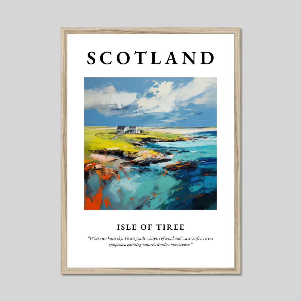 Poster in a natural frame with the word Scotland