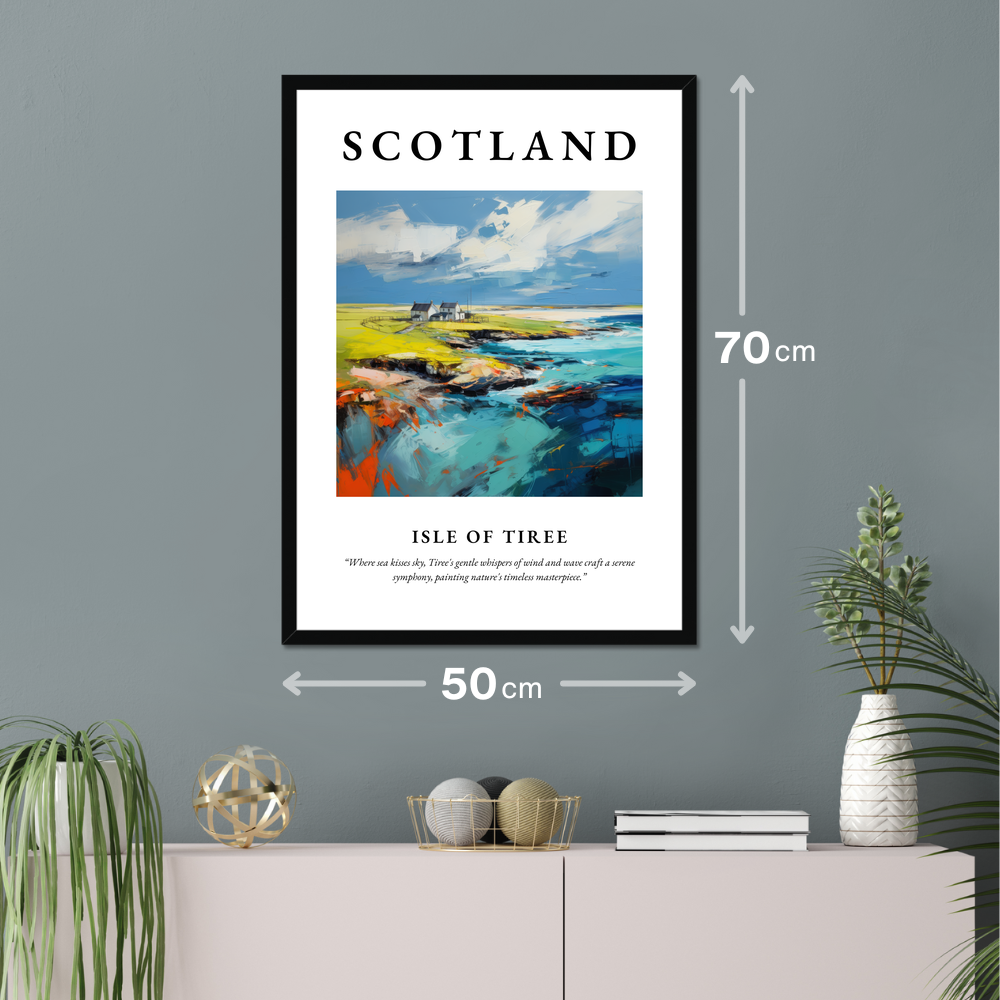 Poster of Isle of Tiree hanging on a wall