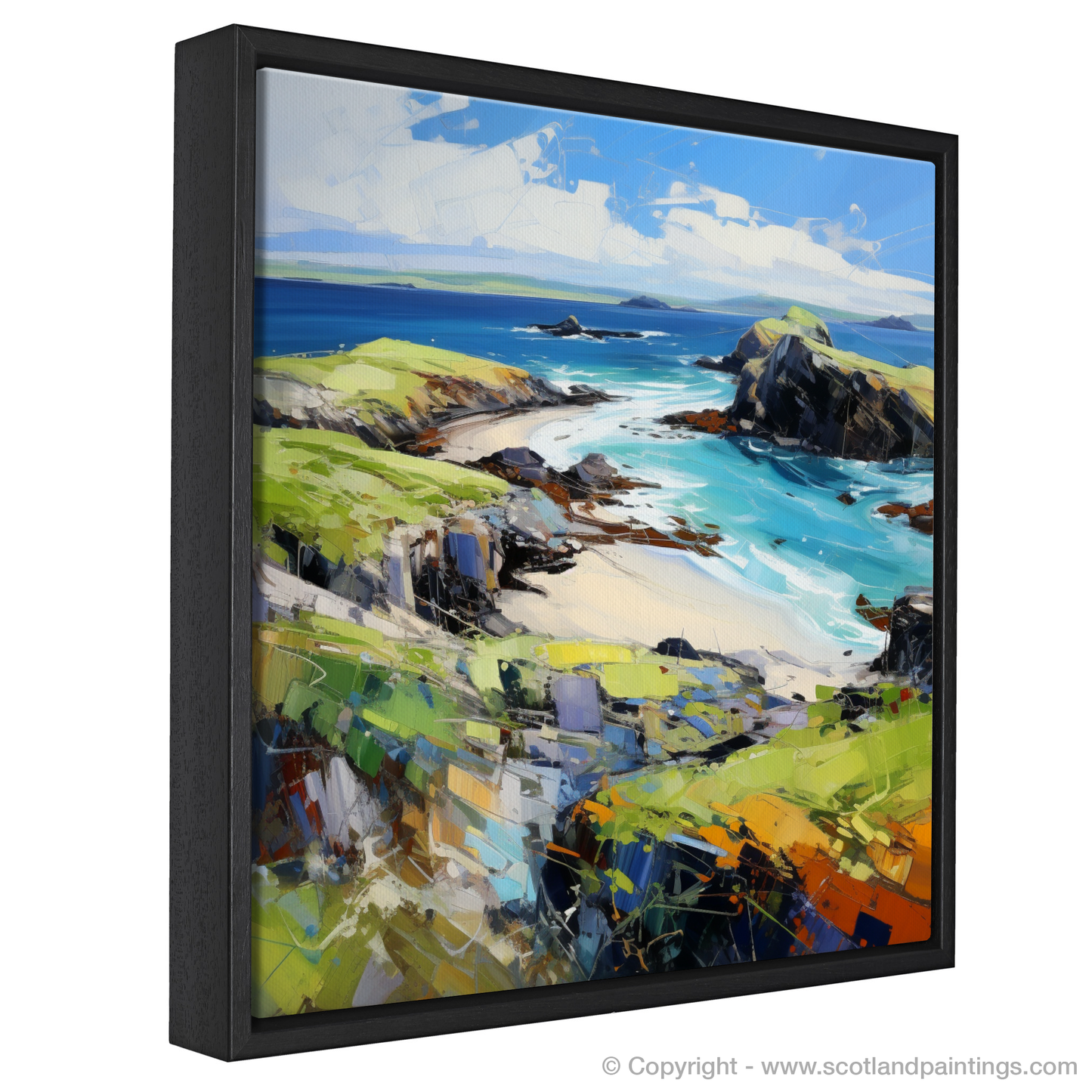 Painting and Art Print of Kiloran Bay, Isle of Colonsay entitled "Expressionist Dance of Kiloran Bay".