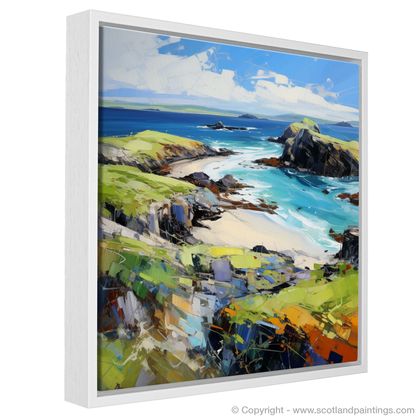 Painting and Art Print of Kiloran Bay, Isle of Colonsay entitled "Expressionist Dance of Kiloran Bay".