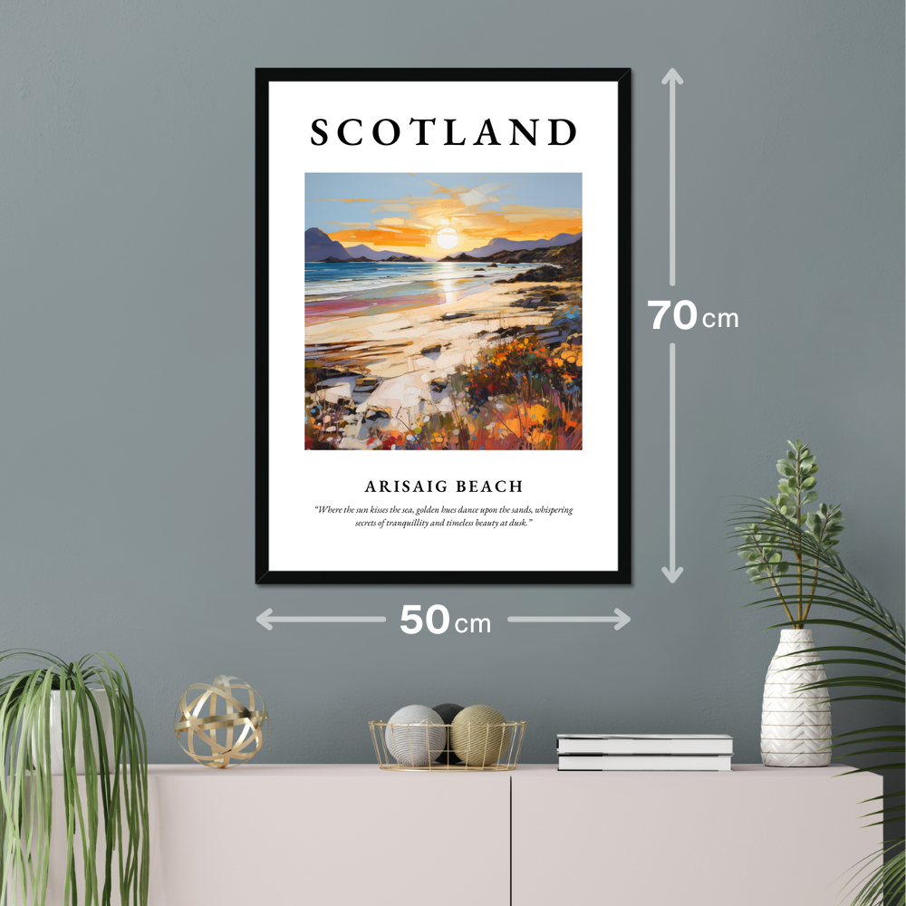 Poster of Arisaig Beach hanging on a wall