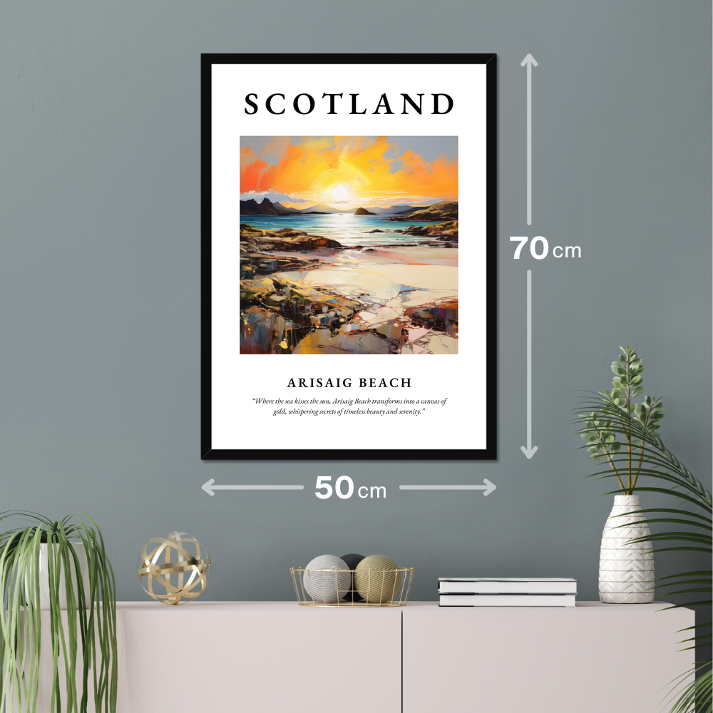 Poster of Arisaig Beach hanging on a wall