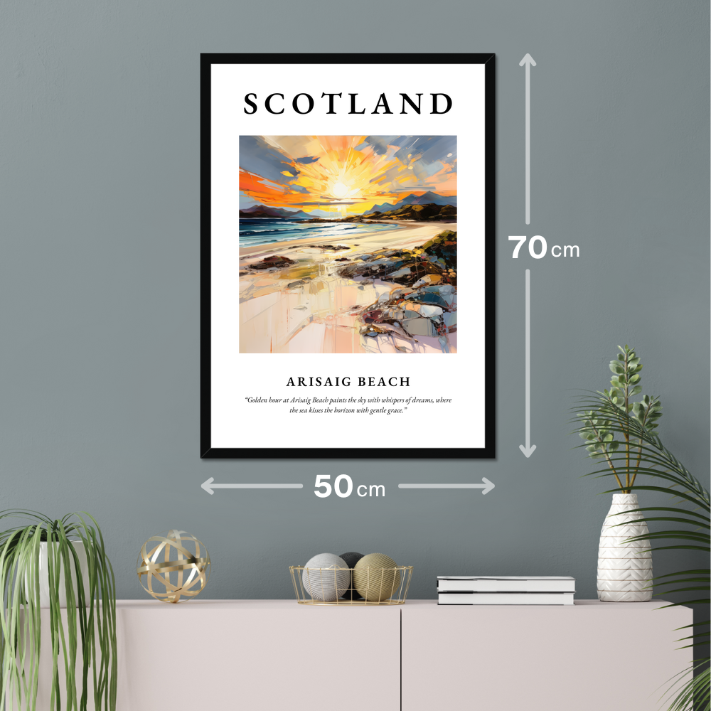 Poster of Arisaig Beach hanging on a wall