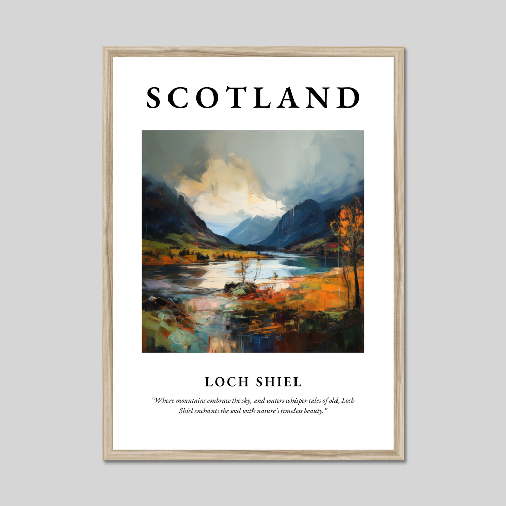 Poster in a natural frame with the word Scotland