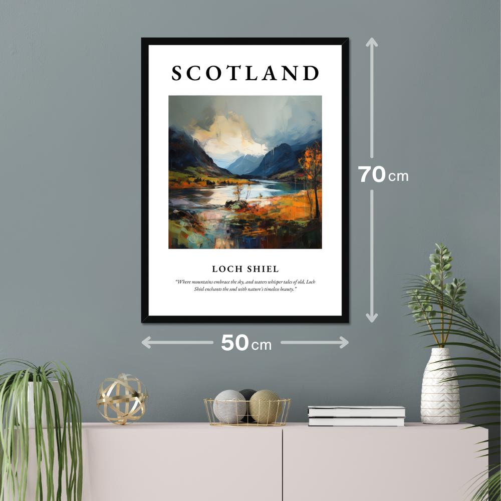 Poster of Loch Shiel hanging on a wall