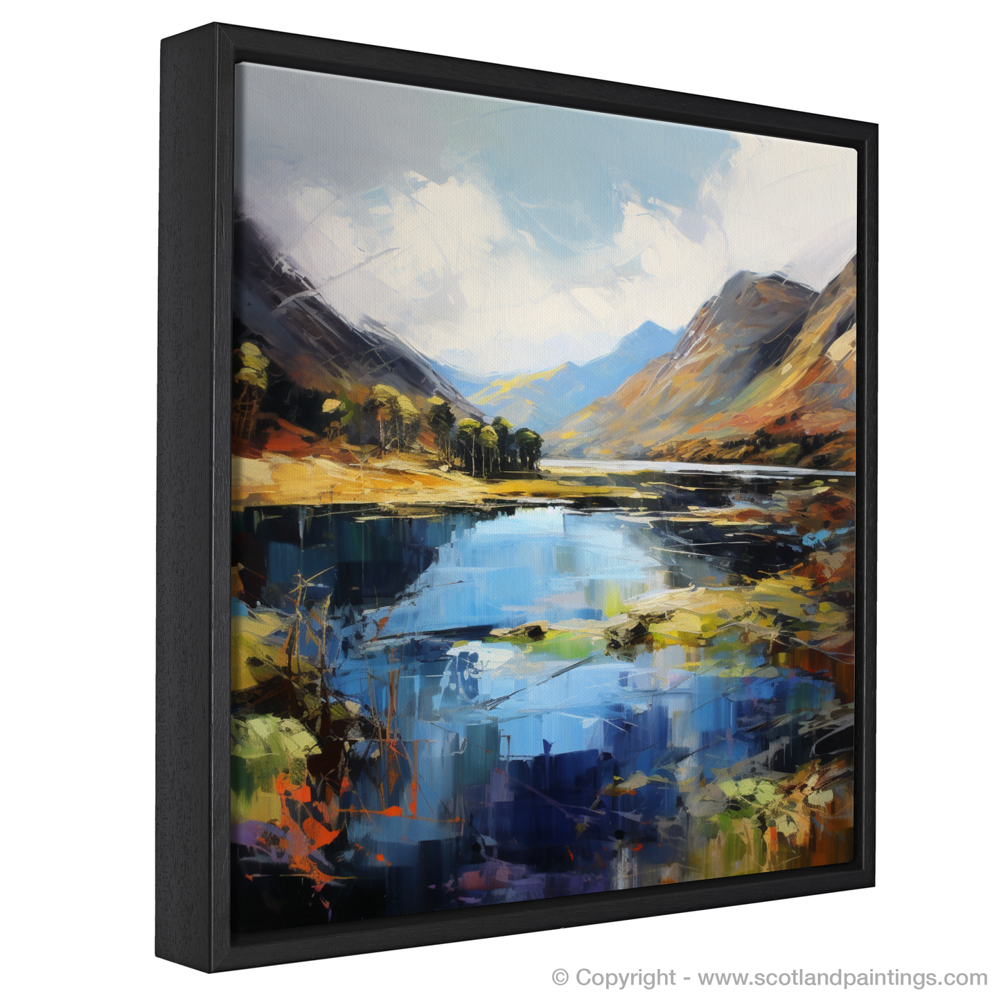 Painting and Art Print of Loch Shiel, Highlands entitled "Highland Serenade: An Expressionist Ode to Loch Shiel".