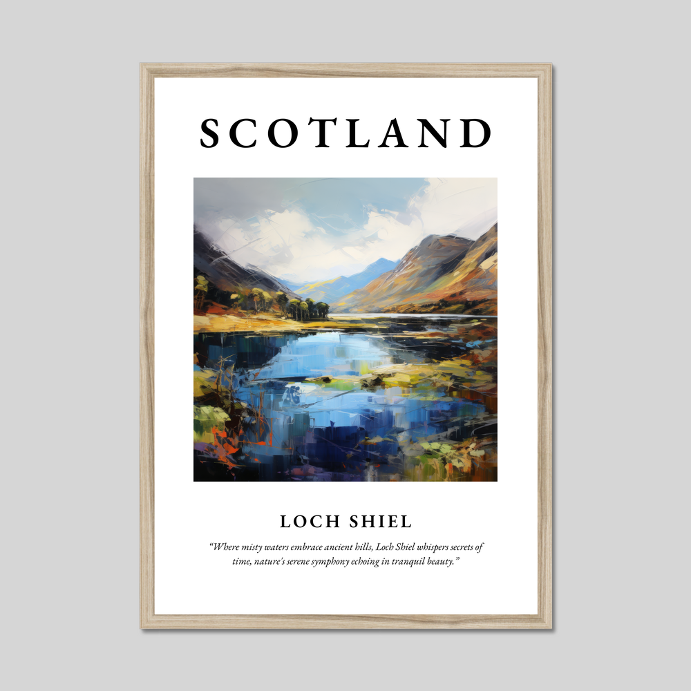 Poster in a natural frame with the word Scotland