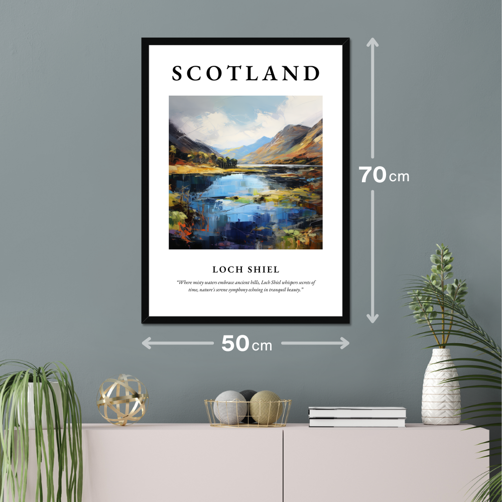 Poster of Loch Shiel hanging on a wall