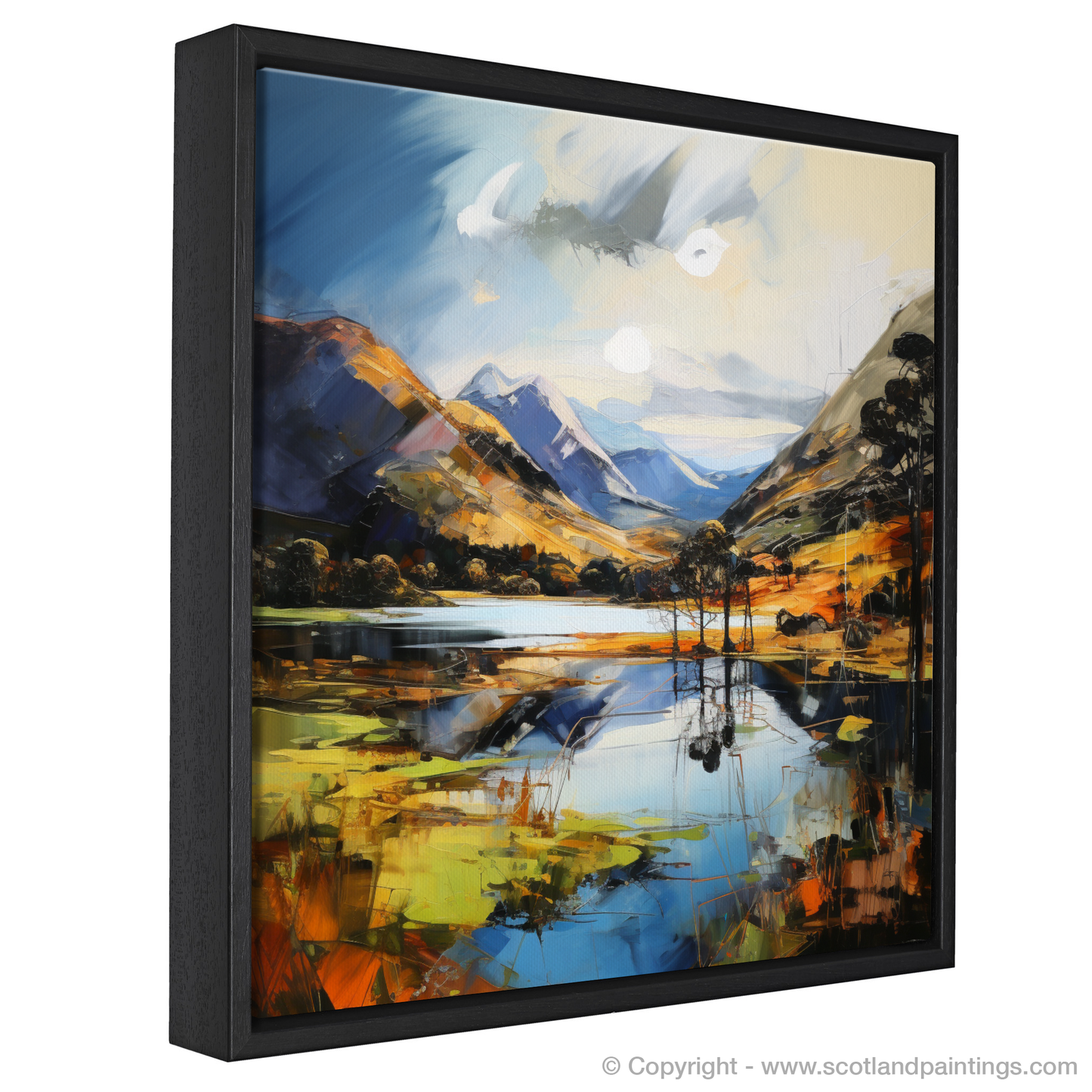 Painting and Art Print of Loch Shiel, Highlands entitled "Highland Majesty: An Expressionist Homage to Loch Shiel".
