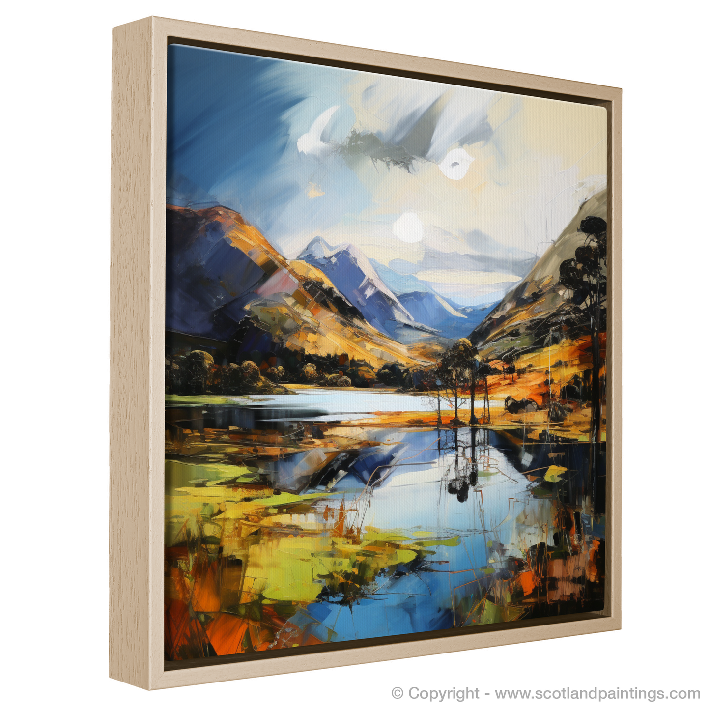 Painting and Art Print of Loch Shiel, Highlands entitled "Highland Majesty: An Expressionist Homage to Loch Shiel".