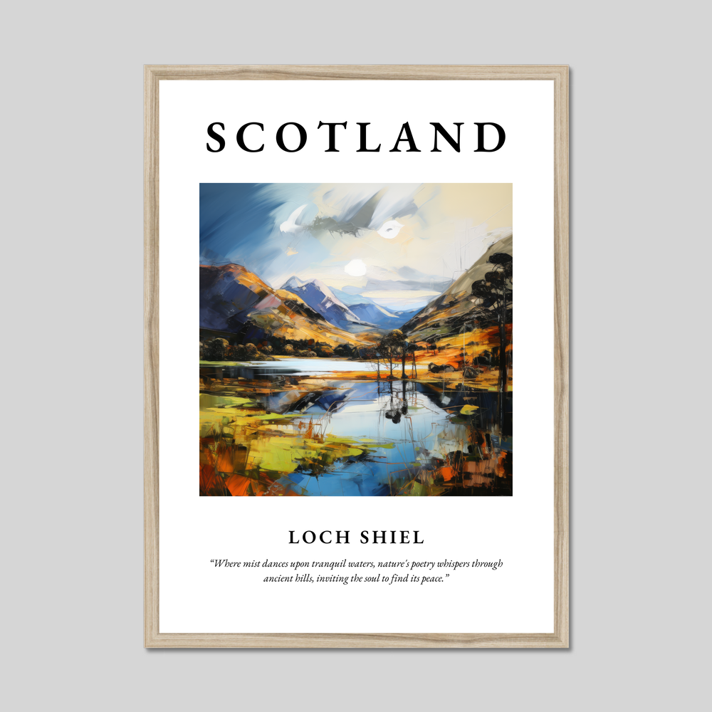 Poster in a natural frame with the word Scotland