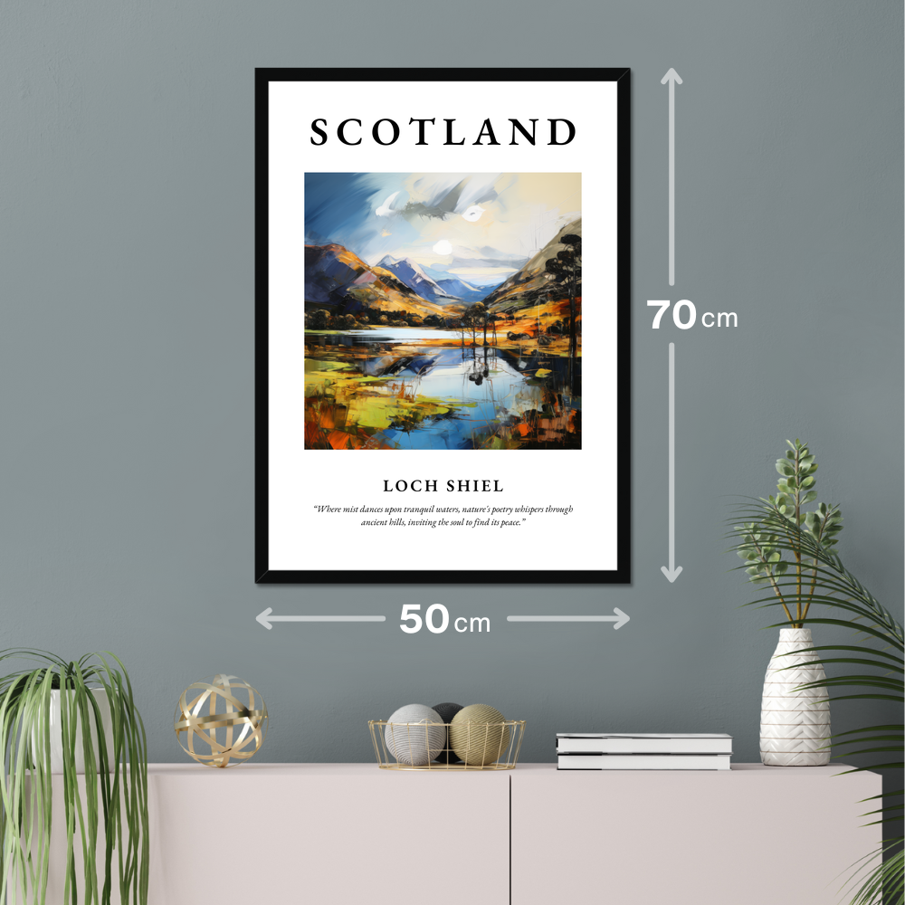 Poster of Loch Shiel hanging on a wall