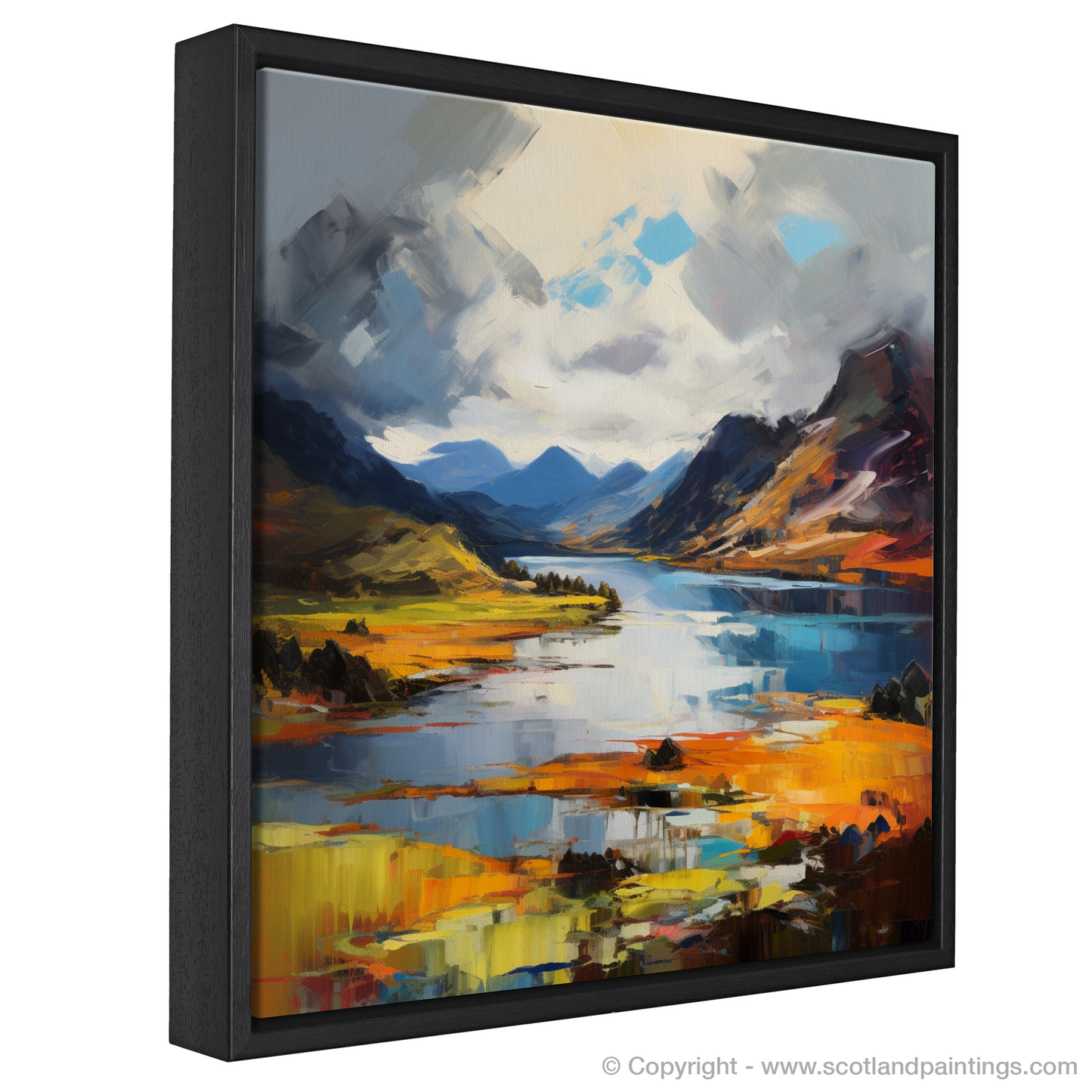 Painting and Art Print of Loch Shiel, Highlands entitled "Highland Reverie: An Expressionist Ode to Loch Shiel".