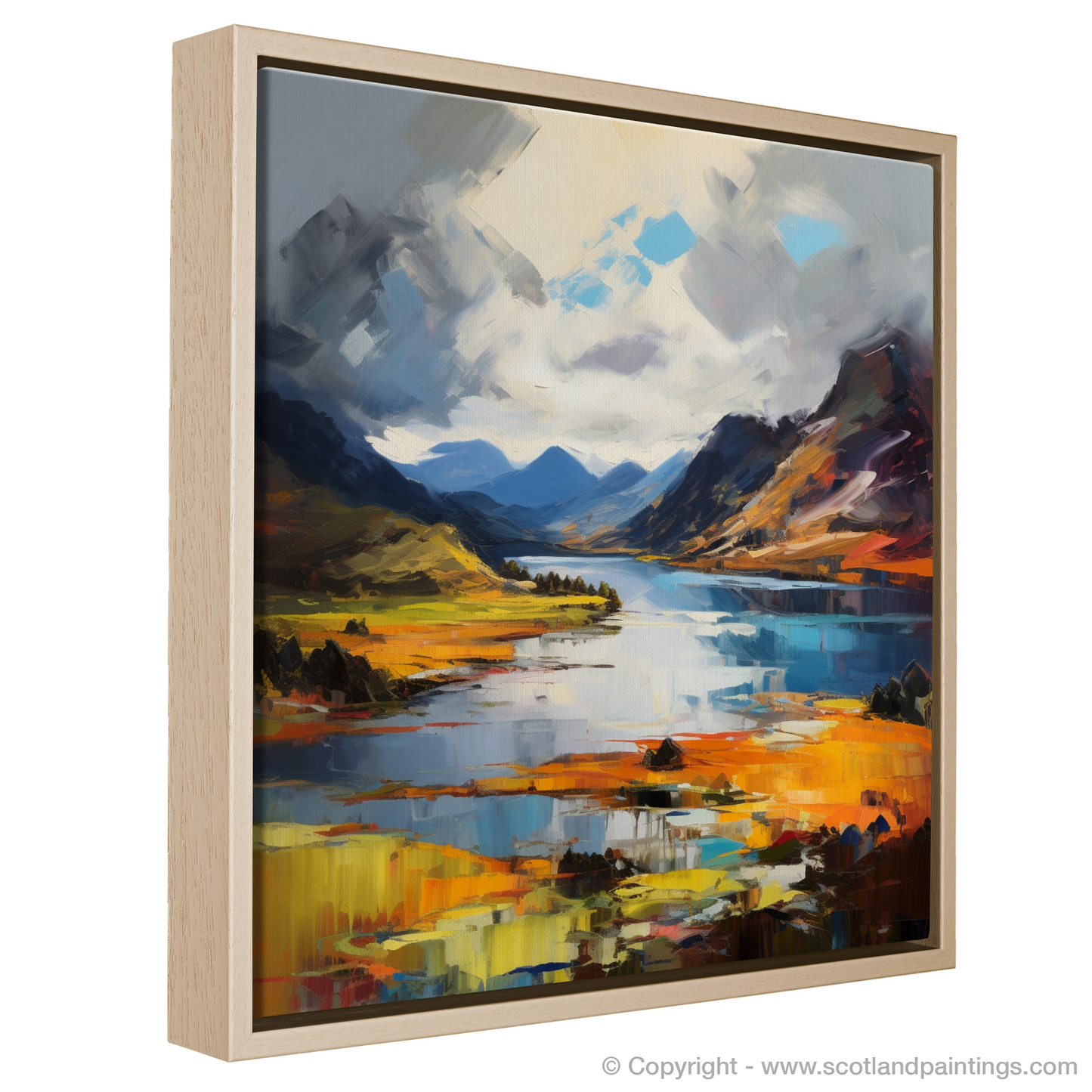 Painting and Art Print of Loch Shiel, Highlands entitled "Highland Reverie: An Expressionist Ode to Loch Shiel".