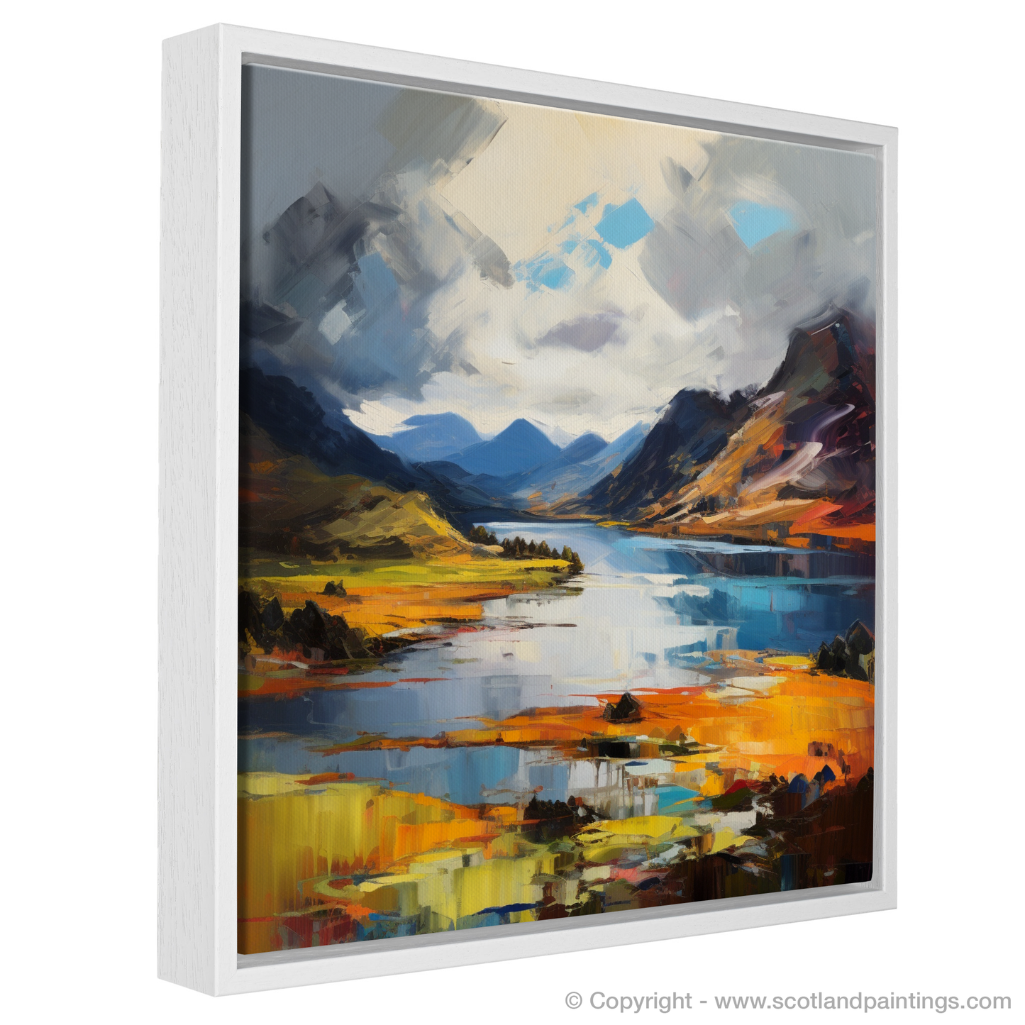 Painting and Art Print of Loch Shiel, Highlands entitled "Highland Reverie: An Expressionist Ode to Loch Shiel".