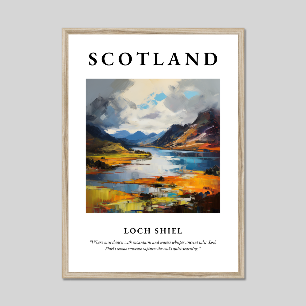 Poster in a natural frame with the word Scotland