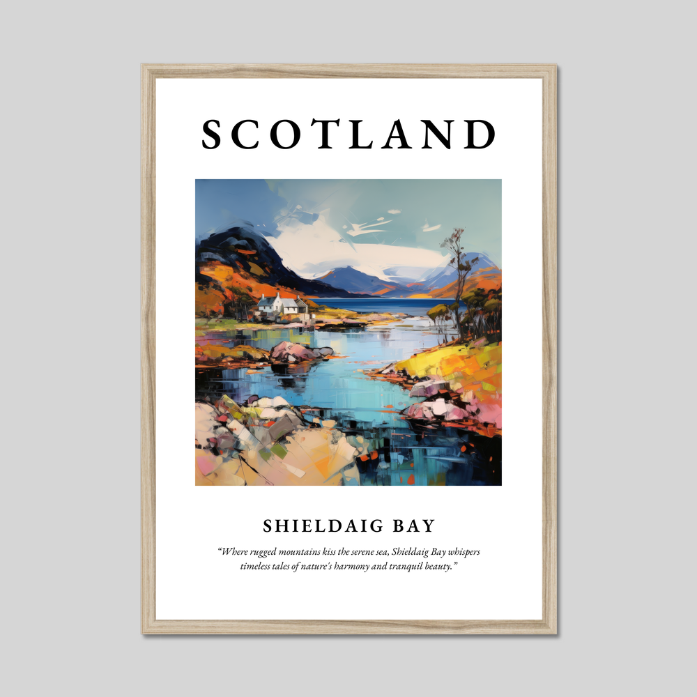 Poster in a natural frame with the word Scotland