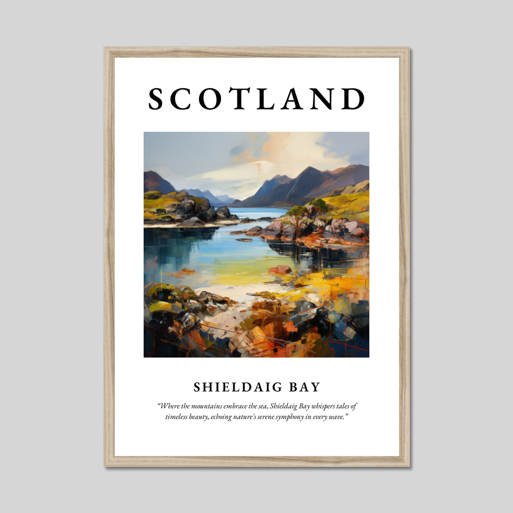 Poster in a natural frame with the word Scotland