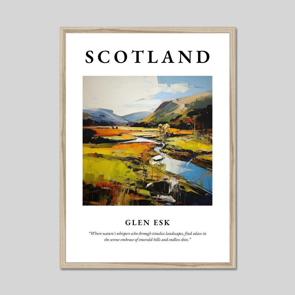 Poster in a natural frame with the word Scotland