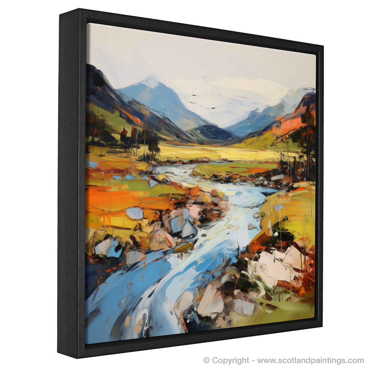 Painting and Art Print of Glen Esk, Angus entitled "Vibrant Escapade in Glen Esk".