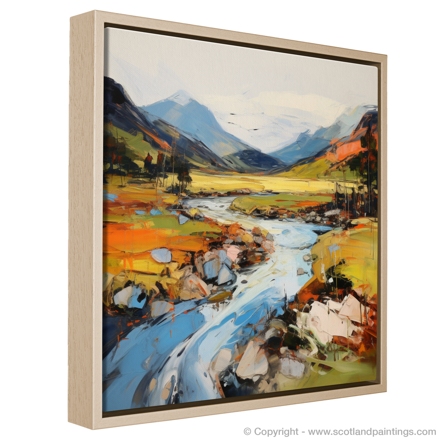 Painting and Art Print of Glen Esk, Angus entitled "Vibrant Escapade in Glen Esk".