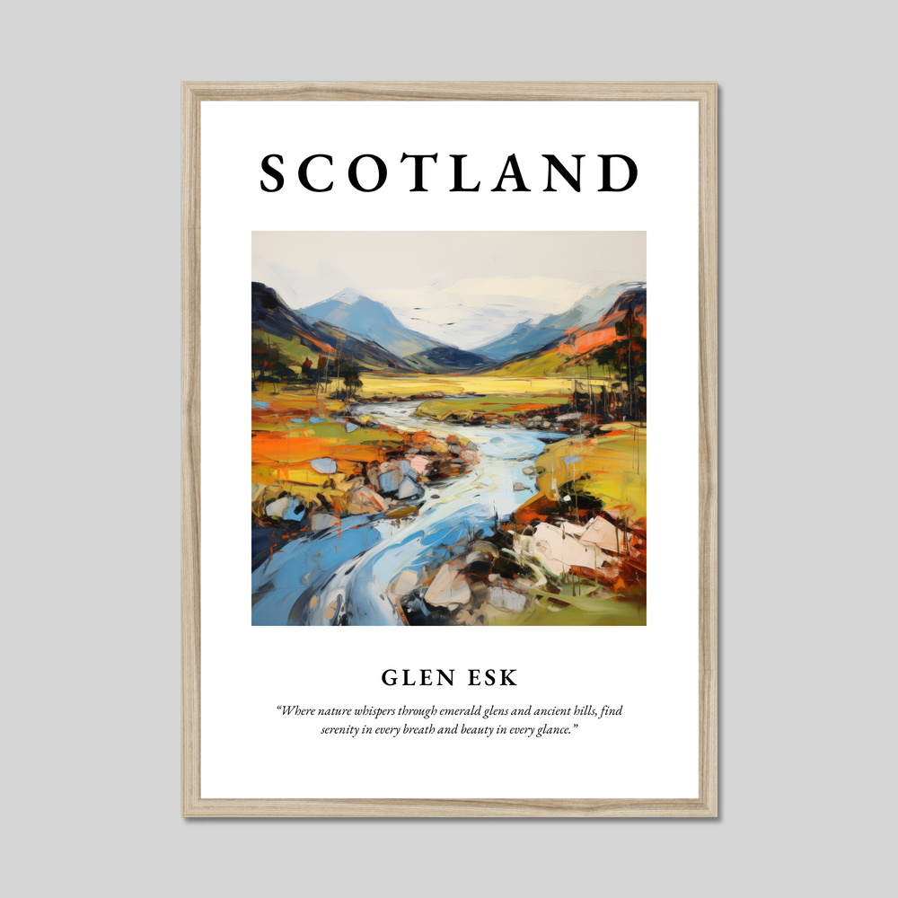 Poster in a natural frame with the word Scotland