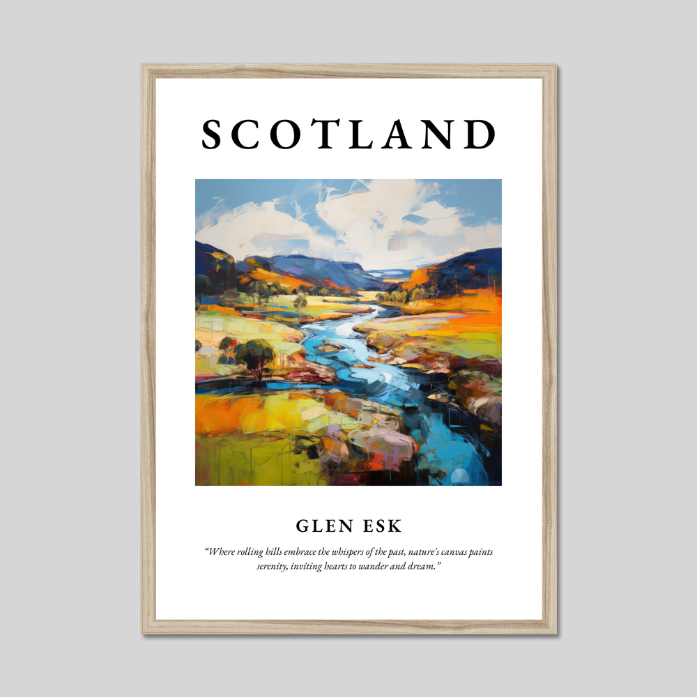 Poster in a natural frame with the word Scotland