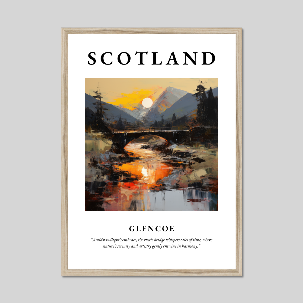 Poster in a natural frame with the word Scotland