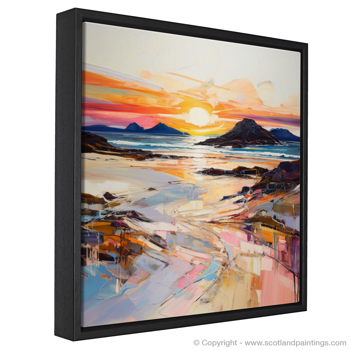 Painting and Art Print of Traigh Mhor at sunset entitled "Twilight Embrace at Traigh Mhor".