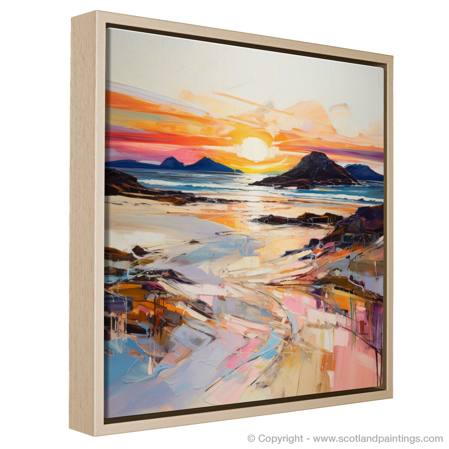 Painting and Art Print of Traigh Mhor at sunset entitled "Twilight Embrace at Traigh Mhor".