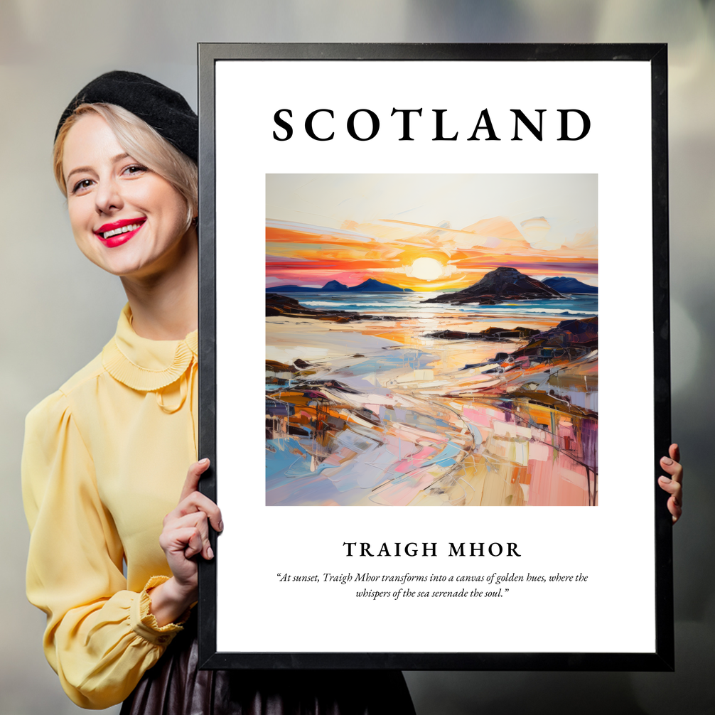 Person holding a poster of Traigh Mhor