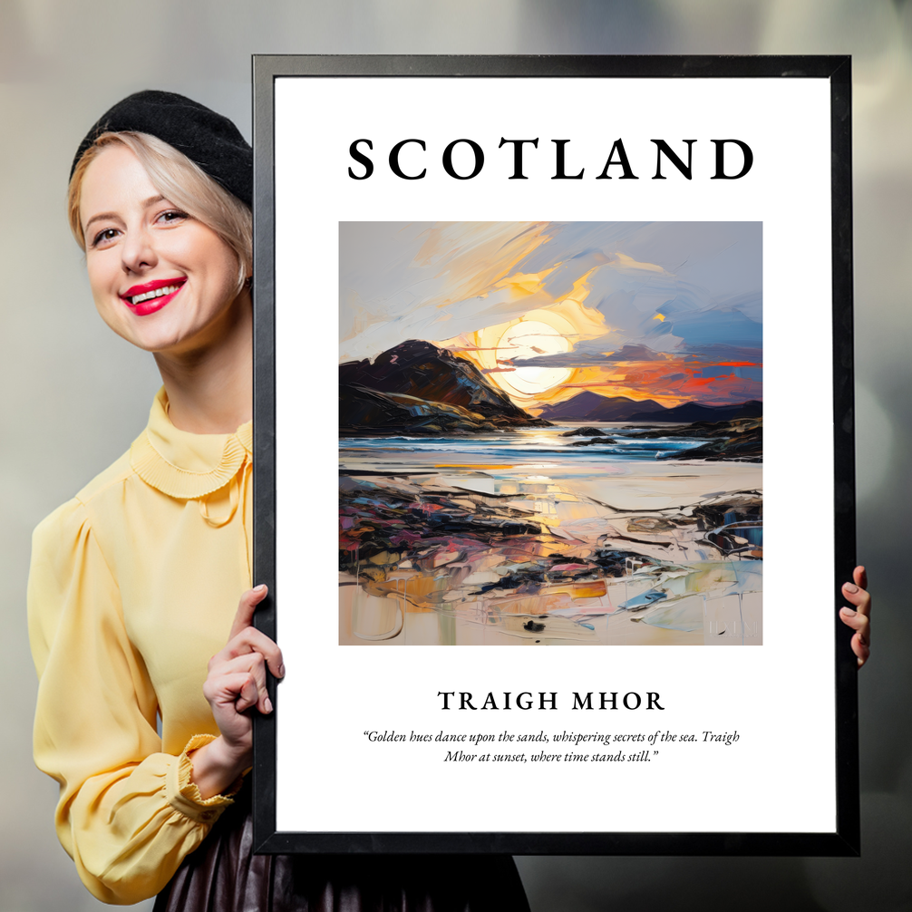 Person holding a poster of Traigh Mhor