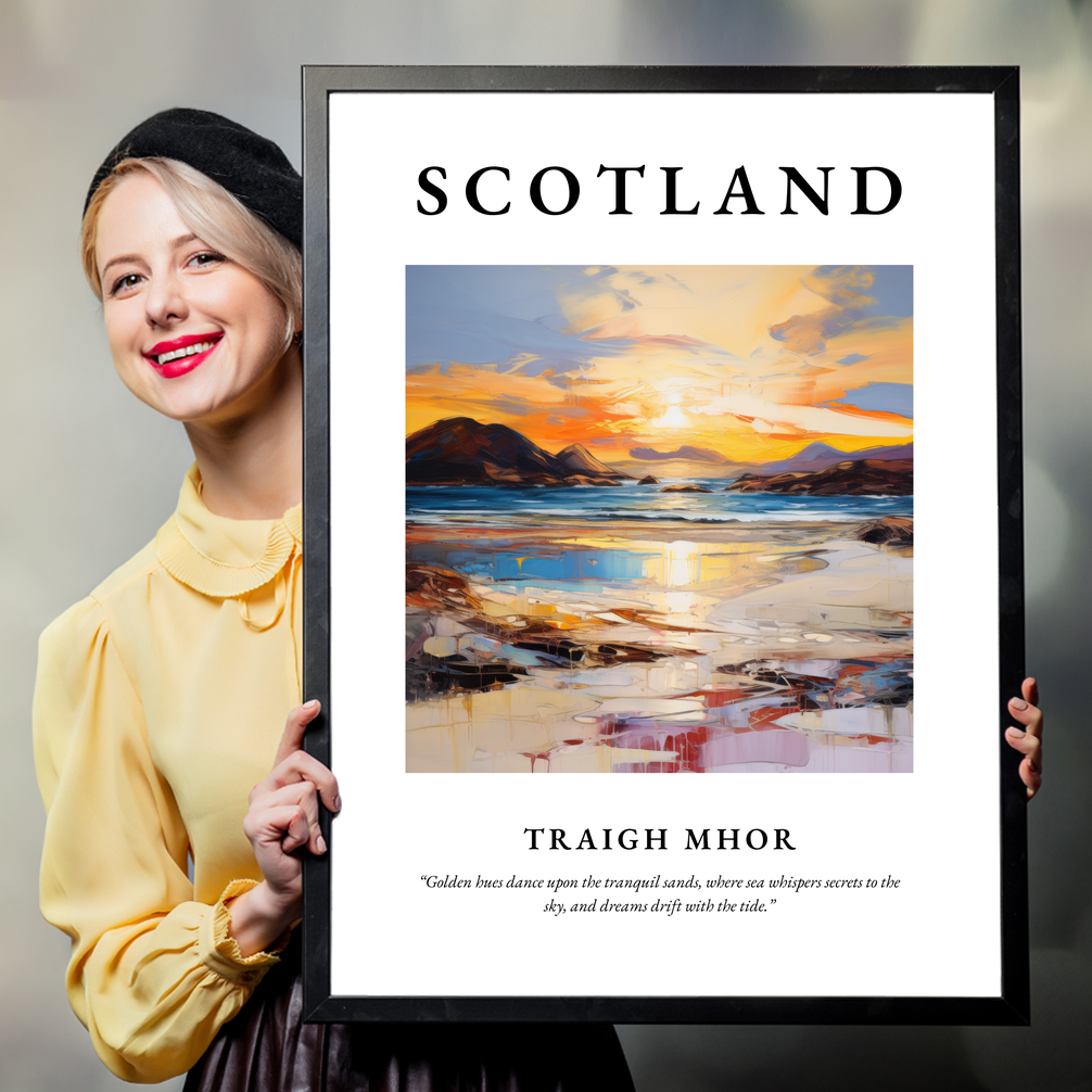 Person holding a poster of Traigh Mhor